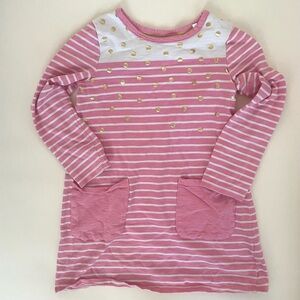 Mini Boden pink, white, and gold cotton dress - size 8 - 9 years